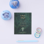 BUDGET Foto Wedding Einladung Emerald GREEN Flyer (Einzeln)