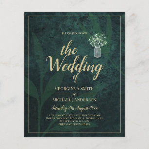 BUDGET Foto Wedding Einladung Emerald GREEN Flyer