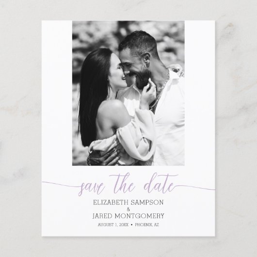 Budget Foto Wedding Lavender Save the Date (Vorderseite)