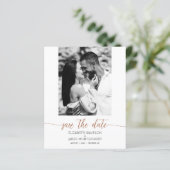 Budget Foto Wedding Terracotta Save the Date (Stehend Vorderseite)