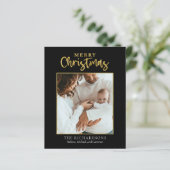Budget Foto Weihnachten Gold Fohlen Moderne Karte (Stehend Vorderseite)