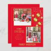 BUDGET FOTO Weihnachten oder Feiertage Card Gold T (Vorne/Hinten)