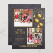 BUDGET FOTO Weihnachten oder Feiertage Card Gold T (Vorne/Hinten)