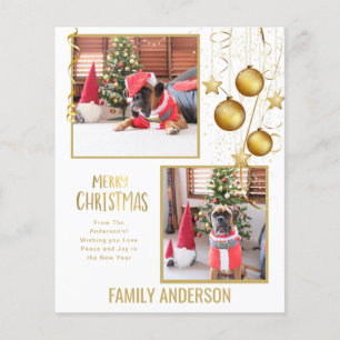 BUDGET FOTO Weihnachten oder Feiertage Card Gold T Flyer