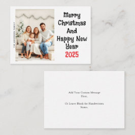 Budget Foto Weihnachten und glückliche Neujahrsfer Mitteilungskarte