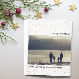 Budget Foto Weihnachtskarten Gold Stars