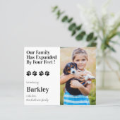 Budget Foto Welpen Hund Neuankündigung (Stehend Vorderseite)