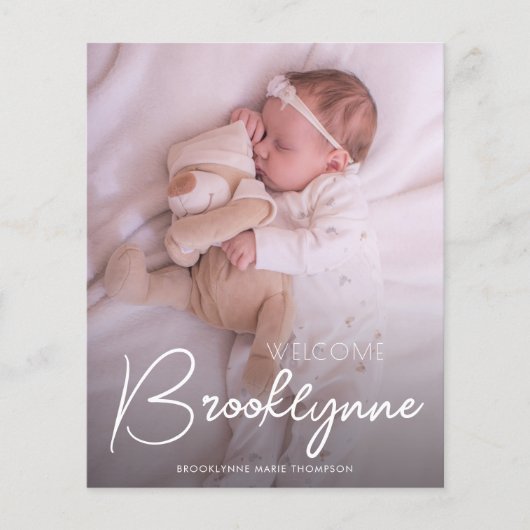 Budget Foto White Script Ankündigung (Vorderseite)