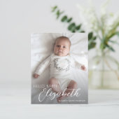 Budget Foto White Script Ankündigung (Stehend Vorderseite)