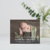 Budget Foto White Script Ankündigung (Stehend Vorderseite)