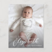 Budget Foto White Script Ankündigung (Vorderseite)