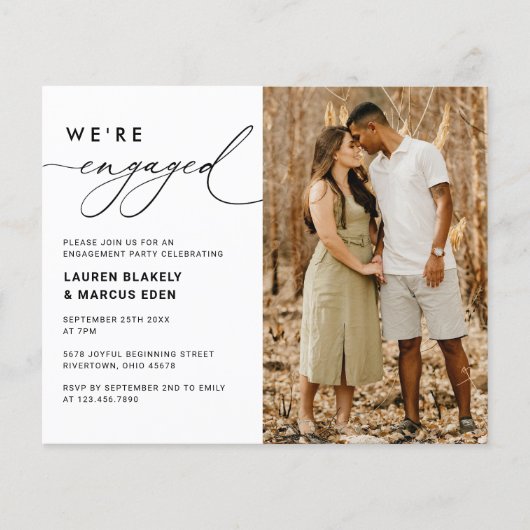 Budget Foto Wir sind Verlobt Verlobung Einladung Flyer (Vorne)