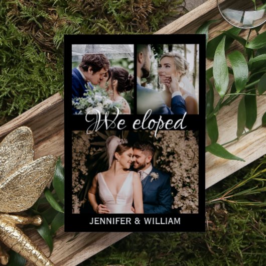 Budget Fotocollage Wir feierten Hochzeitsankündigu