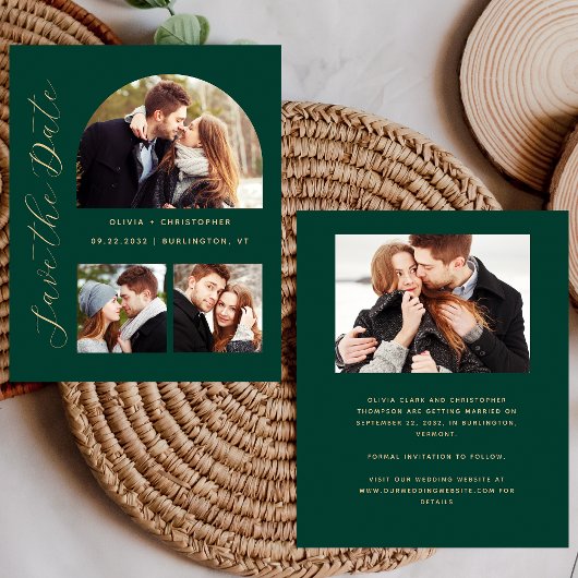Budget Fotos Arch Emerald Gold Save the Date