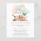 Budget Fox Asleep Pink Virtual Baby Dusche laden e (Vorderseite)