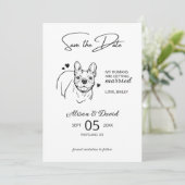Budget French Bulldog Wedding Photo Save the Date Einladung (Stehend Vorderseite)