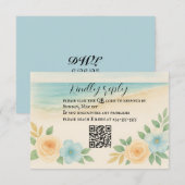 Budget Friendly Floral Beach QR Code RSVP Card Karte (Vorne/Hinten)