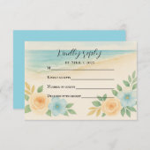 Budget Friendly Floral Beach RSVP Card (Vorne/Hinten)