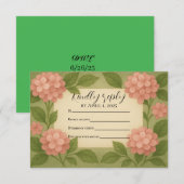 Budget Friendly Pink Hydrangea RSVP Card Karte (Vorne/Hinten)