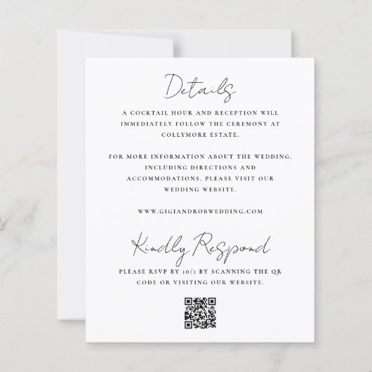Budget Friendly Two-Sided Wedding Invitation (Rückseite)