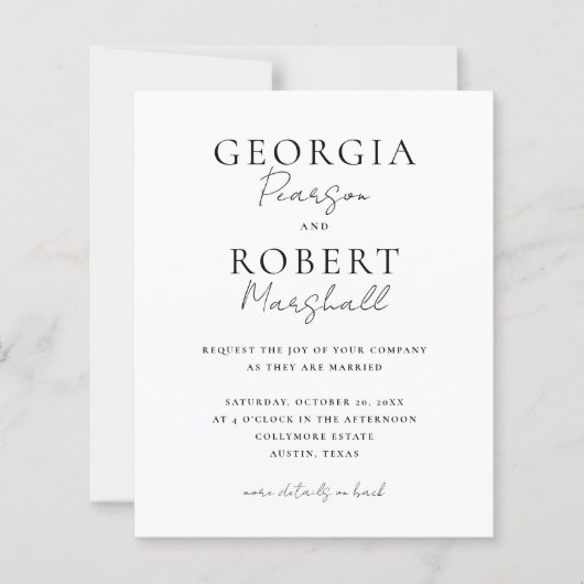 Budget Friendly Two-Sided Wedding Invitation (Vorderseite)