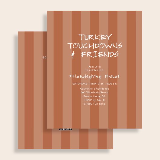 Budget Friendsgiving Truthahn Touchdown Orange Flyer