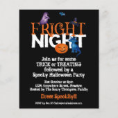 Budget Fright Night Halloween-Party Black Einladun (Vorderseite)