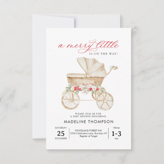 BUDGET Frohe kleine Weihnachts-Kinderdusche Mitteilungskarte (Vorderseite)