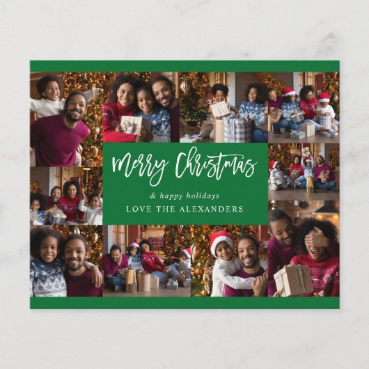 Budget Frohe Weihnachten 10 Multi-Foto - Grün (Vorderseite)