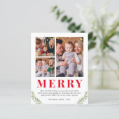 Budget Frohe Weihnachten 3 Foto Collage Cards (Stehend Vorderseite)