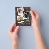 Budget Frohe Weihnachten 3 Instant Foto Rustikal Flyer (Gruppe)