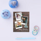 Budget Frohe Weihnachten 3 Instant Foto Rustikal Flyer (Einzeln)