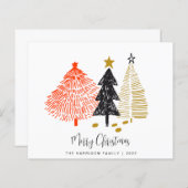 Budget Frohe Weihnachten Abstrakte Bäume Minimal (Vorne/Hinten)