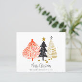 Budget Frohe Weihnachten Abstrakte Bäume Minimal (Stehend Vorderseite)