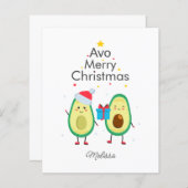 Budget Frohe Weihnachten Avocado Gag Custom Card (Vorne/Hinten)