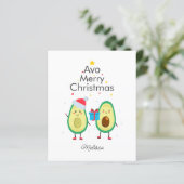 Budget Frohe Weihnachten Avocado Gag Custom Card (Stehend Vorderseite)