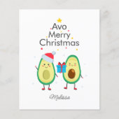 Budget Frohe Weihnachten Avocado Gag Custom Card (Vorderseite)