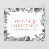 Budget Frohe Weihnachten Dusty Blue Greenery (Vorderseite)