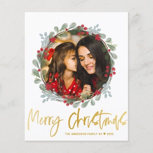 Budget Frohe Weihnachten Foto botanisch (Vorderseite)