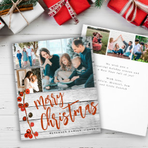 Budget Frohe Weihnachten Foto Holz Weihnachtskarte Flyer