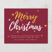 Budget Frohe Weihnachten Foto Rote Weihnachtskarte (Vorderseite)