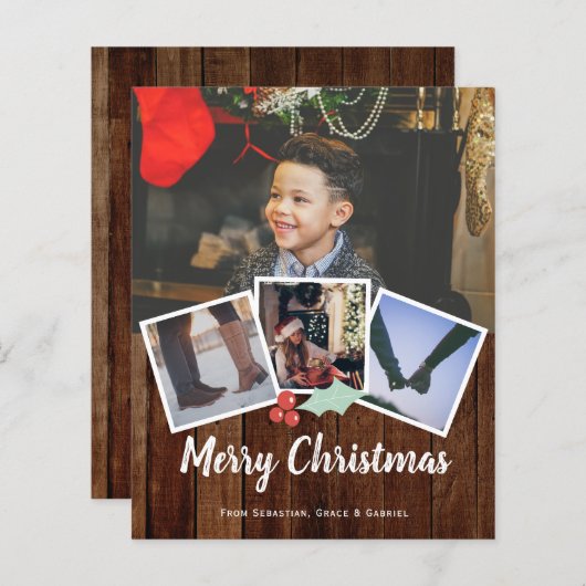 BUDGET Frohe Weihnachten Foto Rustikale Heilig und (Vorne/Hinten)