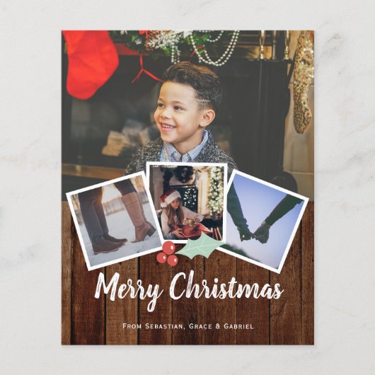 BUDGET Frohe Weihnachten Foto Rustikale Heilig und (Vorderseite)