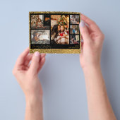 Budget Frohe Weihnachten Gold Glitzer Multi Foto Flyer (Gruppe)