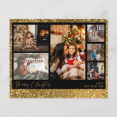 Budget Frohe Weihnachten Gold Glitzer Multi Foto Flyer (Vorne)