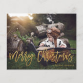 Budget Frohe Weihnachten Gold Glitzer Script Foto (Vorderseite)