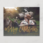 Budget Frohe Weihnachten Gold Glitzer Script Foto (Vorderseite)