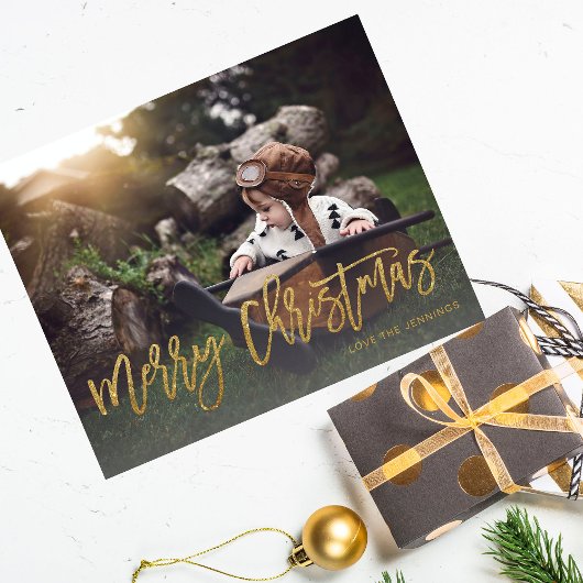 Budget Frohe Weihnachten Gold Glitzer Script Foto  Flyer