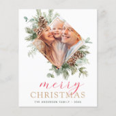 Budget Frohe Weihnachten Gold Grüne Foto Urlaub Flyer (Vorne)