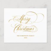 Budget Frohe Weihnachten Gold Script Typografie (Vorderseite)
